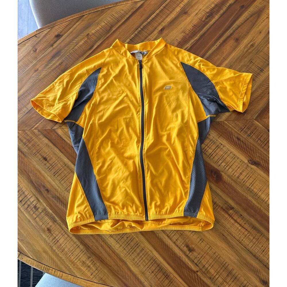 Sugoi Cycling Jersey Men’s XL Yellow Gray Full Zip Short Sleeve Road Bike